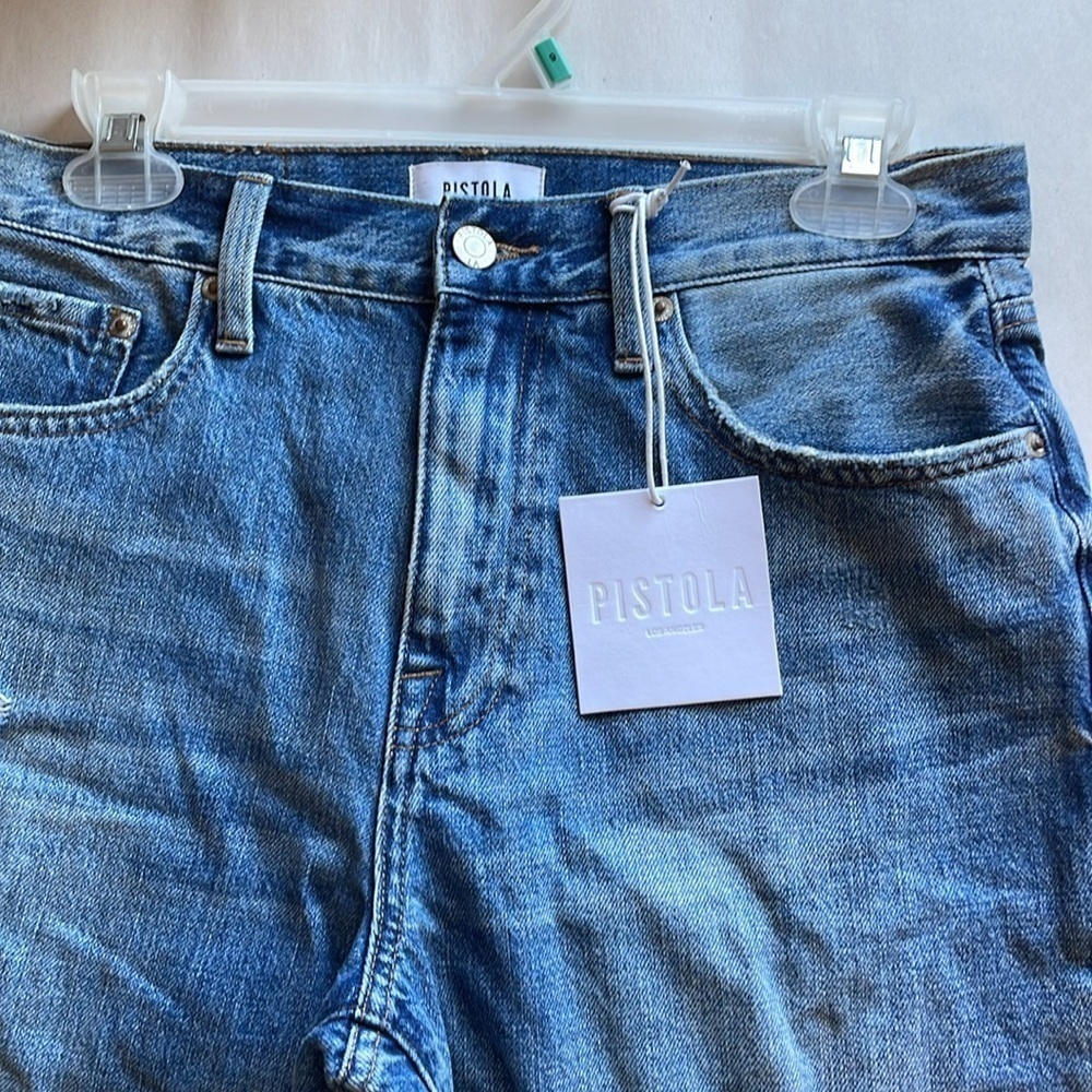 Pistola High Rise Distressed Blue Jeans - Picture 15 of 15